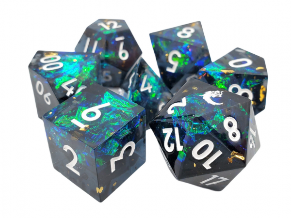 Old School RPG Dice Set: Sharp Edged Dice - Blitzar (7)