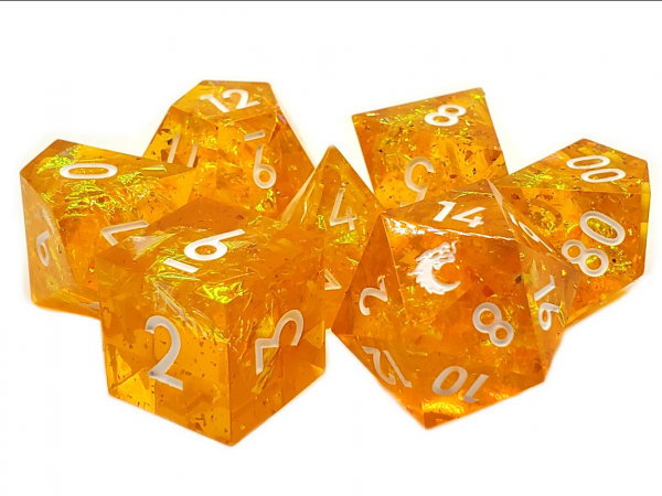 Old School RPG Dice Set: Sharp Edged Dice - Lemon Tree (7)