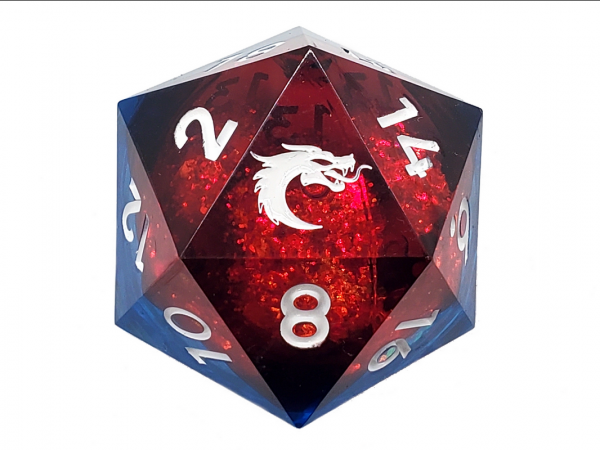 Old School RPG Dice: Sharp Edged Liquid Infused 35mm D20 - Space Nebula Fury (1)