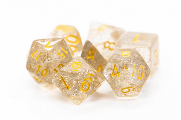 Old School RPG Dice Set: Sparkle - Translucent Clear (7)