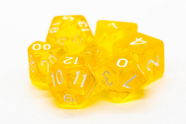 Old School RPG Dice Set: Translucent Yellow (7)