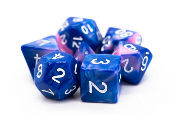Old School RPG Dice Set: Vorpal - Blue & Pink (7)