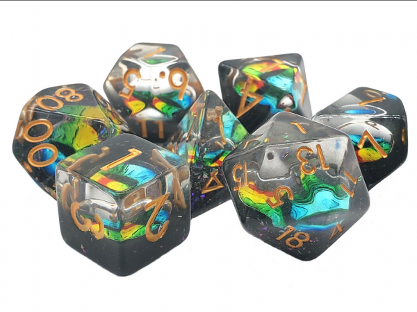 Old School RPG Dice Set: Infused - Dragon Eye Temporal (7)