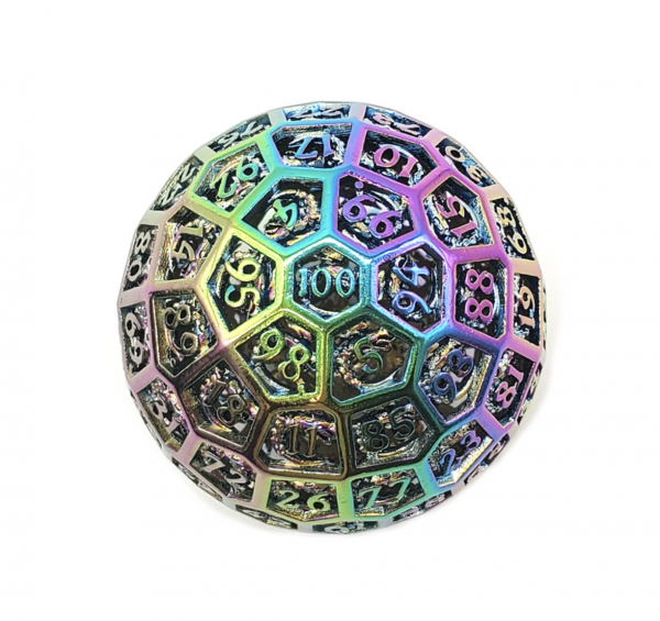 Old School RPG Dice: D100 50mm Hollow Dragon's Head - Spectral (1)