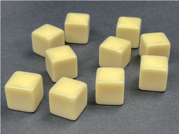 Chessex: Bag of 10d6 Blank Opaque Polyhedral Dice - Ivory