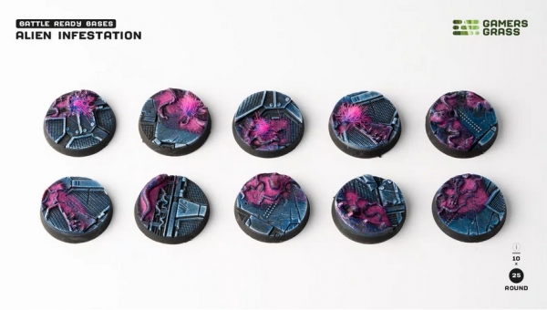 Battle Ready Bases: Alien Infestation Bases - Round 25mm (x10)