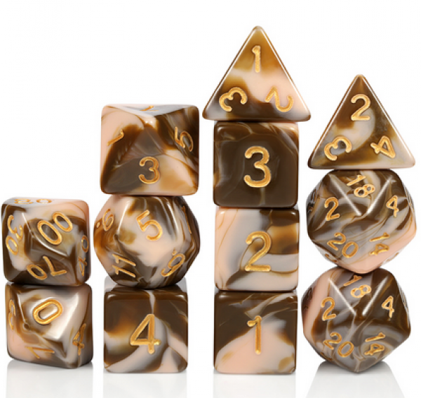 Dice Habit Acrylic Dice Set: Chocolate Pudding (12pcs)