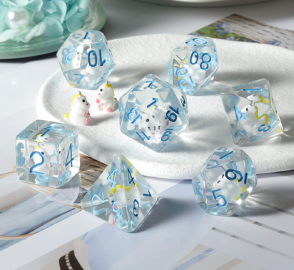 Dice Habit Resin Dice Set: Unicorn (7pcs)