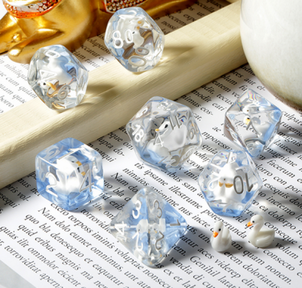 Dice Habit Resin Dice Set: Swan (7pcs)