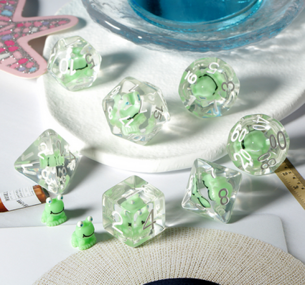 Dice Habit Resin Dice Set: Frog (7pcs)