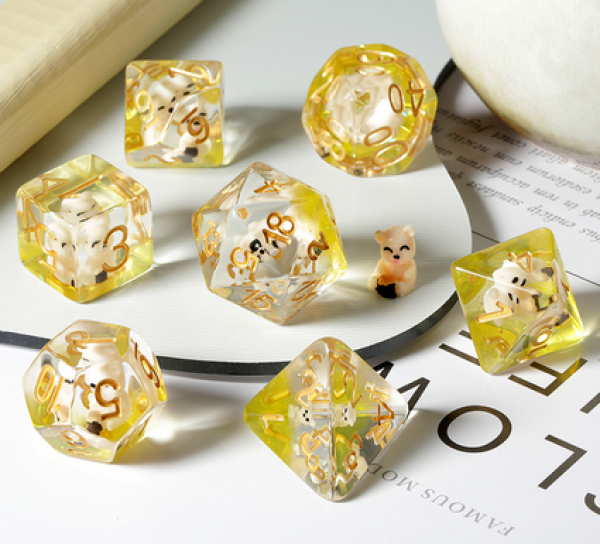 Dice Habit Resin Dice Set: Honey Bear (7pcs)