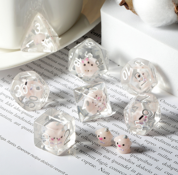 Dice Habit Resin Dice Set: Pig (7pcs)