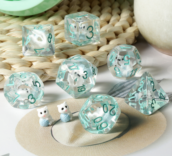 Dice Habit Resin Dice Set: Kitten (7pcs)