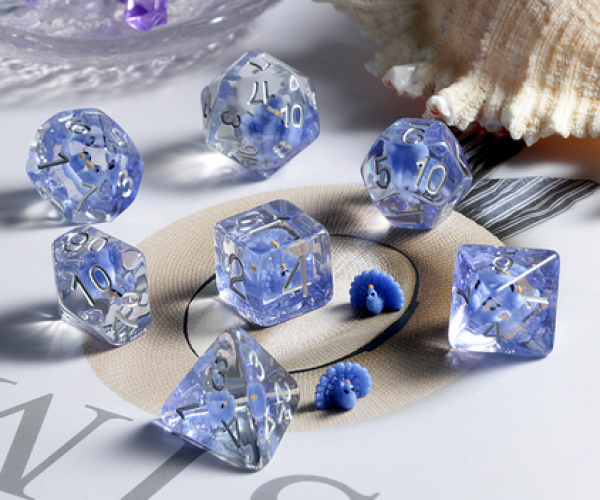Dice Habit Resin Dice Set: Peacock (7pcs)