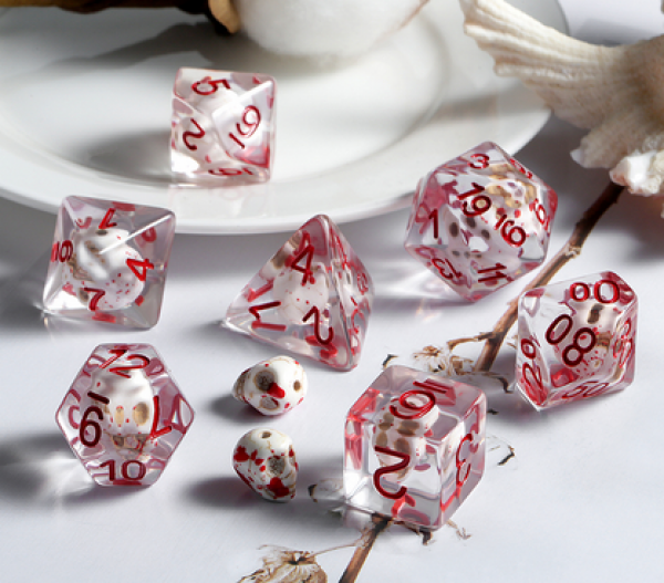 Dice Habit Resin Dice Set: Bloody Skull (7pcs)