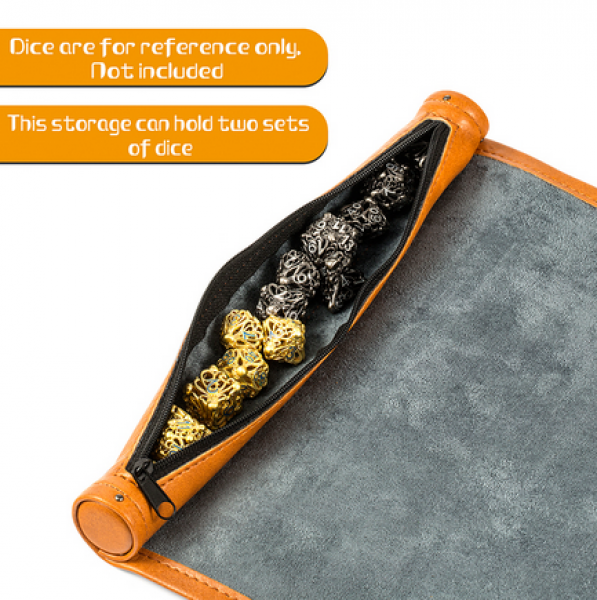 Dice Habit: Roll Up Dice Mat - Brown Leatherette