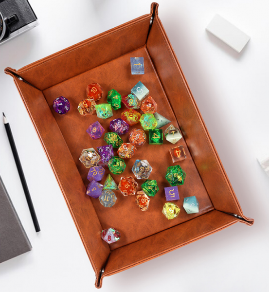 Dice Habit: Rectangle Folding Dice Tray - PU Leather