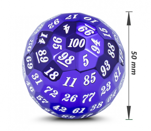 Dice Habit: 50mm Metal D100 Dice - Metallic Purple (1)