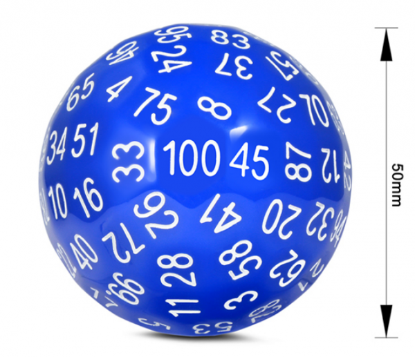 Dice Habit: 50mm D100 Dice - Blue (1)