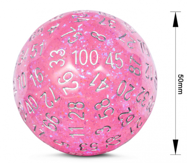 Dice Habit: 50mm D100 Dice - Pink (1)