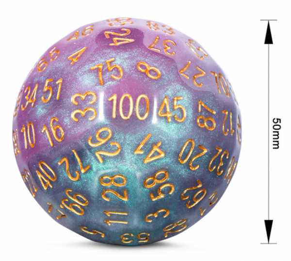 Dice Habit: 50mm D100 Dice - Trout (1)