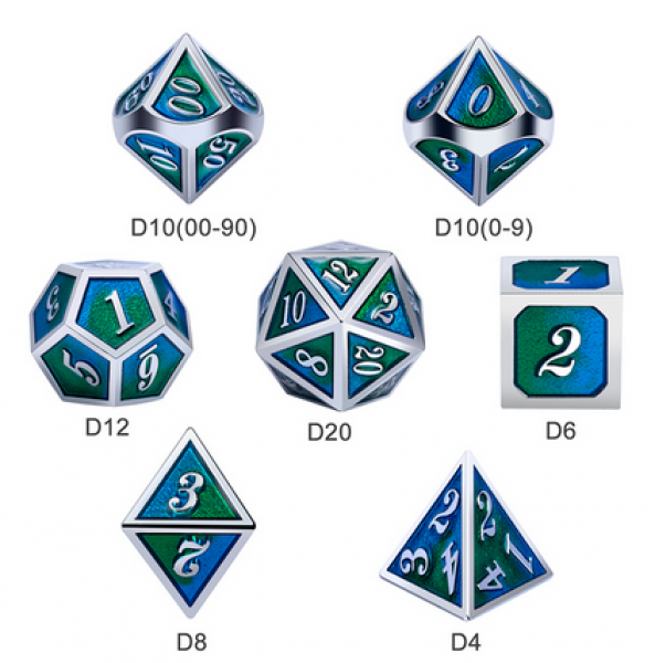 Dice Habit: Metal & Enamel Dice Set  - Earth (7pcs)