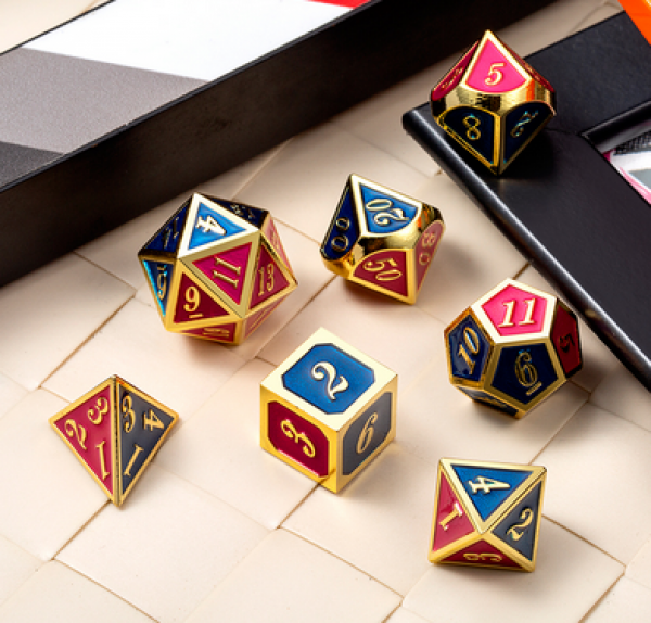 Dice Habit: Metal & Enamel Dice Set  - Napoleon (7pcs)