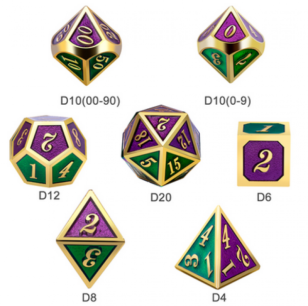Dice Habit: Metal & Enamel Dice Set  - Iris (7pcs)
