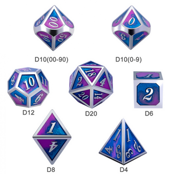 Dice Habit: Metal & Enamel Dice Set - Cotton Candy (7pcs)