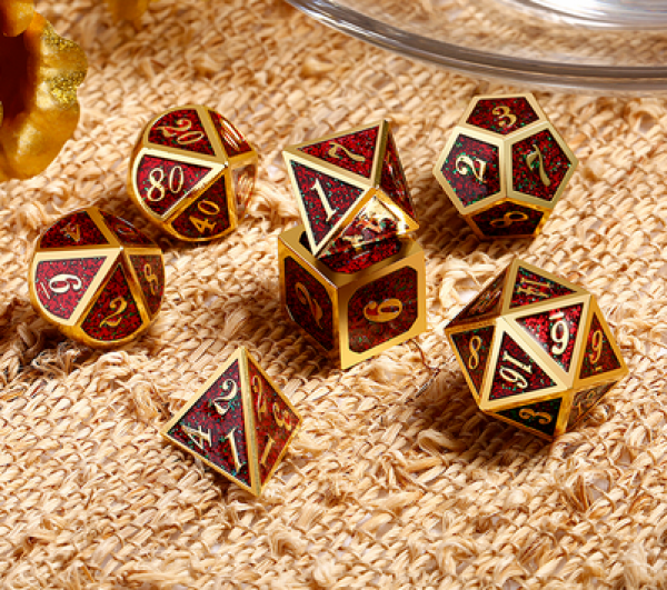 Dice Habit: Metal & Enamel Dice Set - Fireflies (7pcs)
