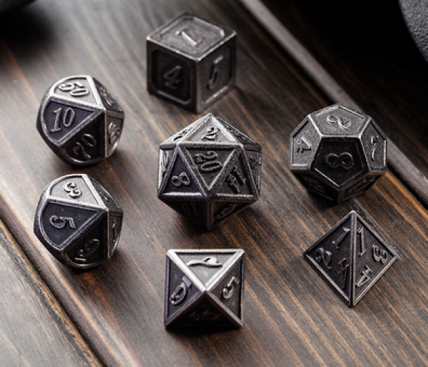Dice Habit: Metal & Enamel Dice Set - Iron (7pcs)
