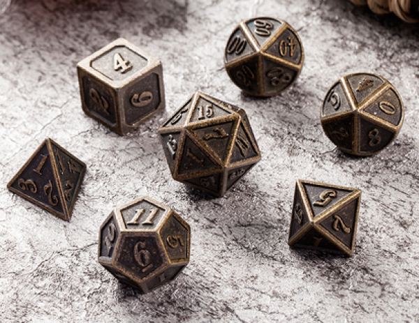 Dice Habit: Metal & Enamel Dice Set - Bronze (7pcs)