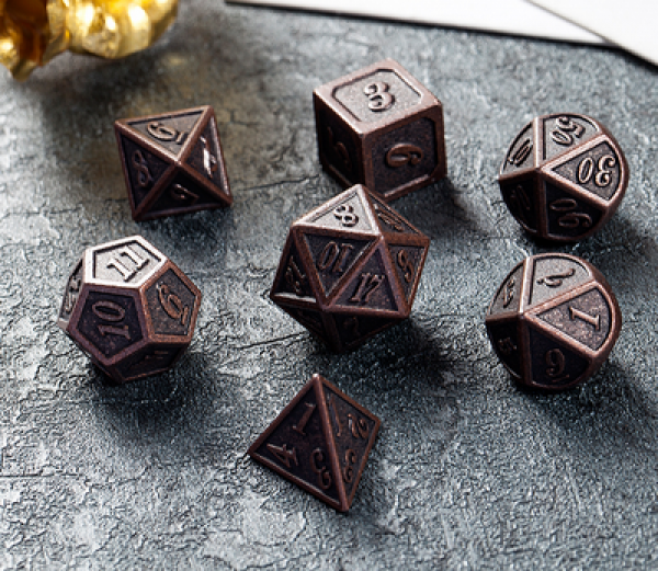 Dice Habit: Metal & Enamel Dice Set - Copper (7pcs)