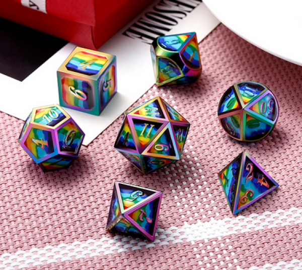 Dice Habit: Metal & Enamel Dice Set - Psychedelic (7pcs)
