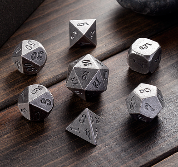 Dice Habit: Metal & Enamel Dice Set - Crude Iron (7pcs)