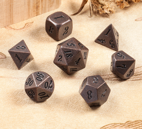 Dice Habit: Metal & Enamel Dice Set - Crude Copper (7pcs)