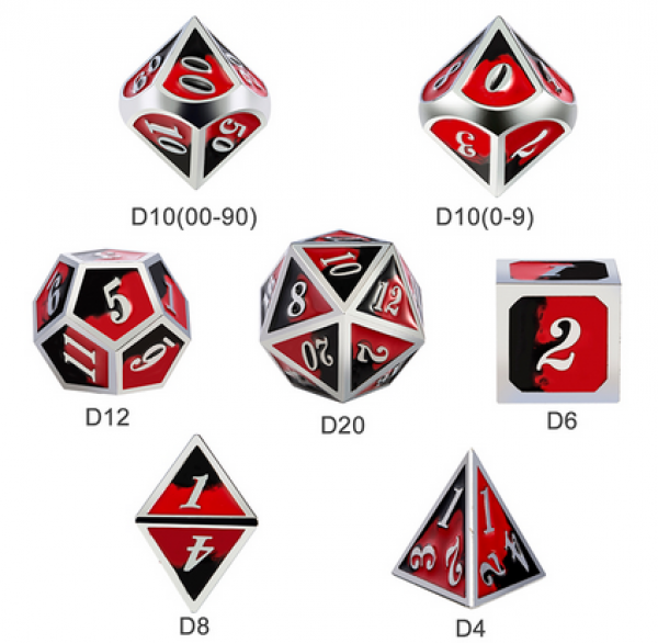 Dice Habit: Metal & Enamel Dice Set - Spider (7pcs)