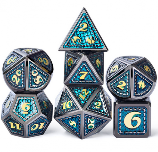 Dice Habit: Metal & Enamel Dice Set - Atlantis (7pcs)