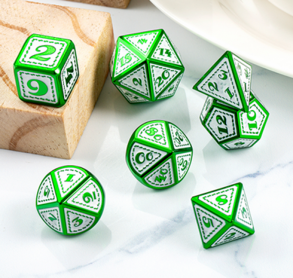 Dice Habit: Metal & Enamel Dice Set - Patrick's (7pcs)