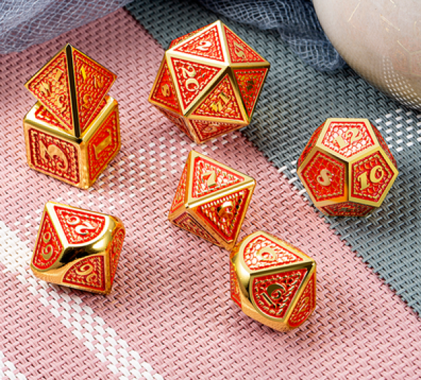 Dice Habit: Metal & Enamel Dice Set - Phoenix (7pcs)