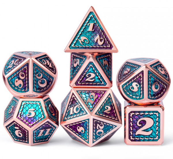 Dice Habit: Metal & Enamel Dice Set - Mermaid (7pcs)