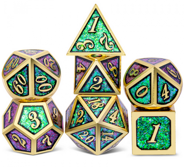 Dice Habit: Metal & Enamel Dice Set - Scarab (7pcs)