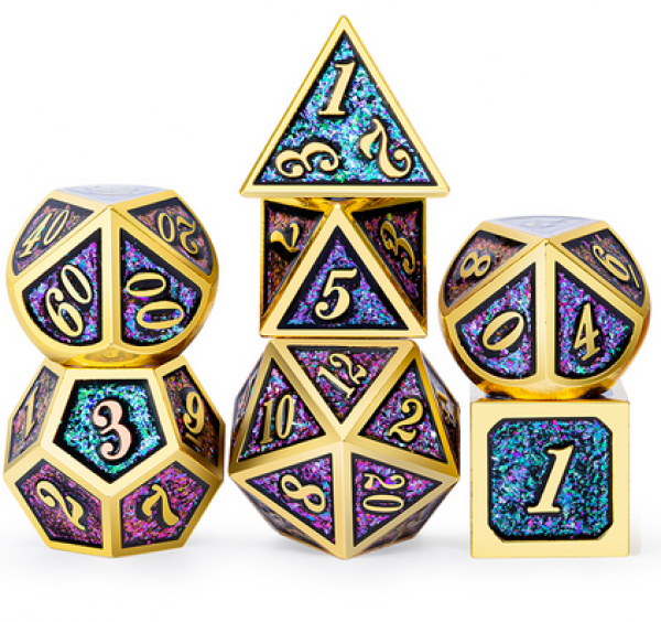 Dice Habit: Metal & Enamel Dice Set - Carnival (7pcs)