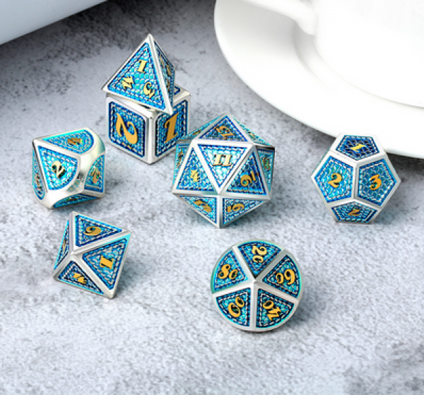 Dice Habit: Metal & Enamel Dice Set - Poseidon (7pcs)
