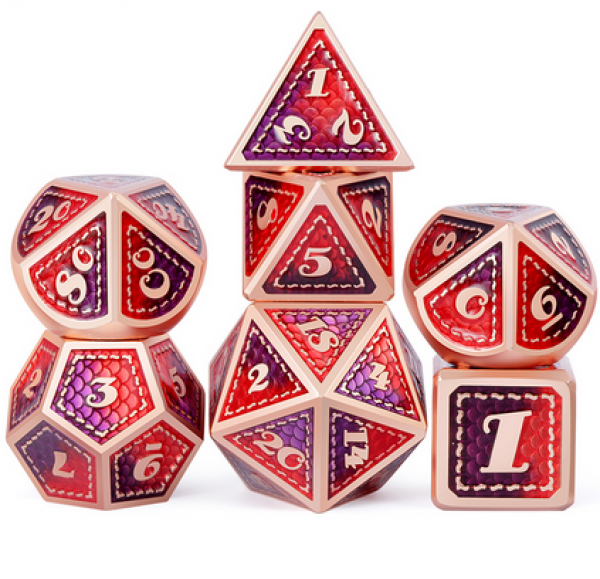 Dice Habit: Metal & Enamel Dice Set - Scallop (7pcs)