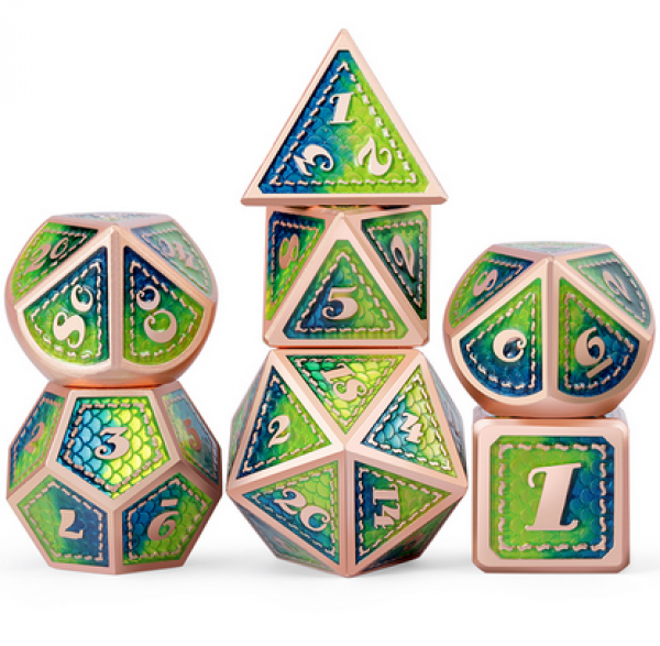 Dice Habit: Metal & Enamel Dice Set - Island (7pcs)