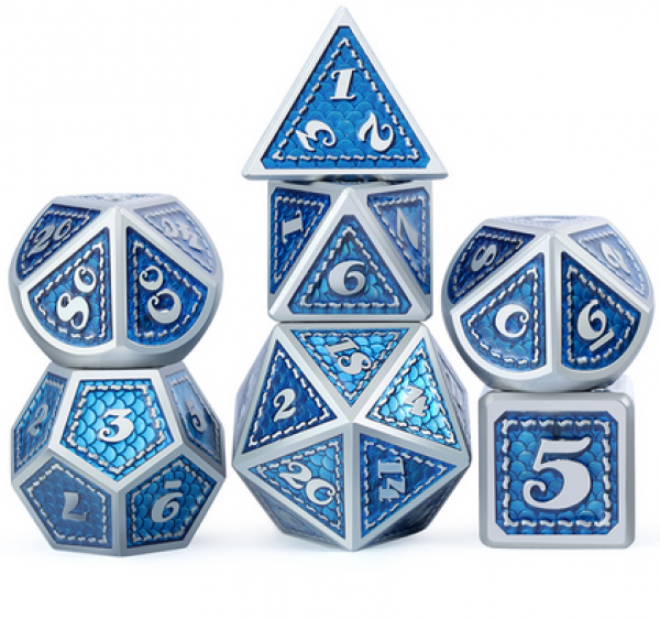 Dice Habit: Metal & Enamel Dice Set - Mediterranean (7pcs)
