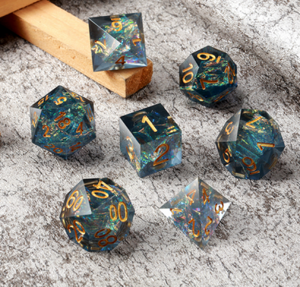 Dice Habit: Sharp Edge Dice Set - Peacock (7pcs)