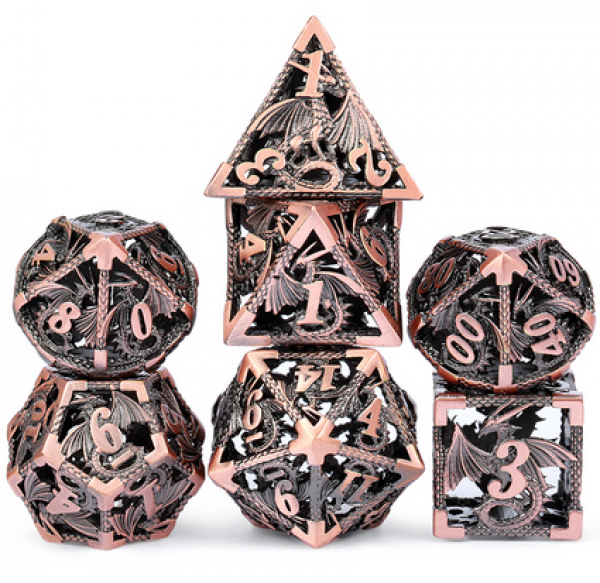 Dice Habit: Hollow Dice Set - (Dragon) Copper (7pcs)