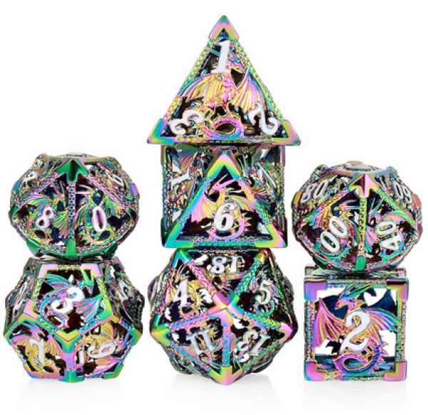 Dice Habit: Hollow Dice Set - (Dragon) Iridescence (7pcs)